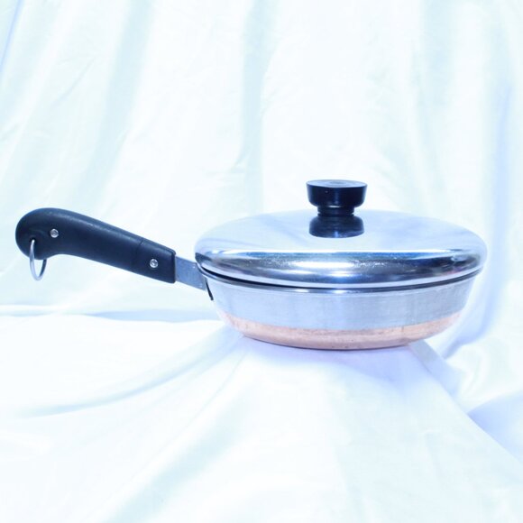 Revere Ware 1801 Copper Bottom 8 Inch Frypan With Lid - Riverside, CAL - Picture 1 of 15